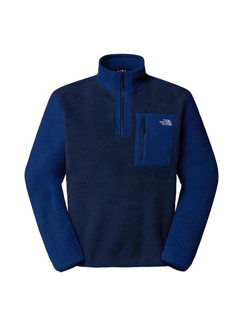 Giacca da uomo in pile, 1/4zip, tasca, colore navy/blue. THE NORTH FACE | NF0A883S8ZE1